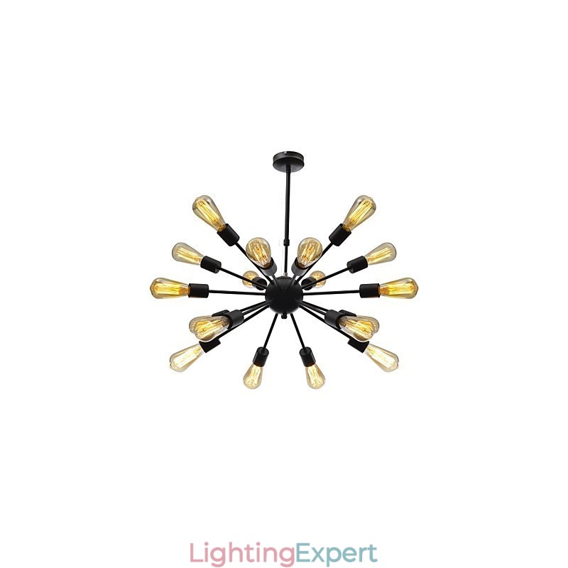 North American Style Minimalist Radial 18 Light Chandelier