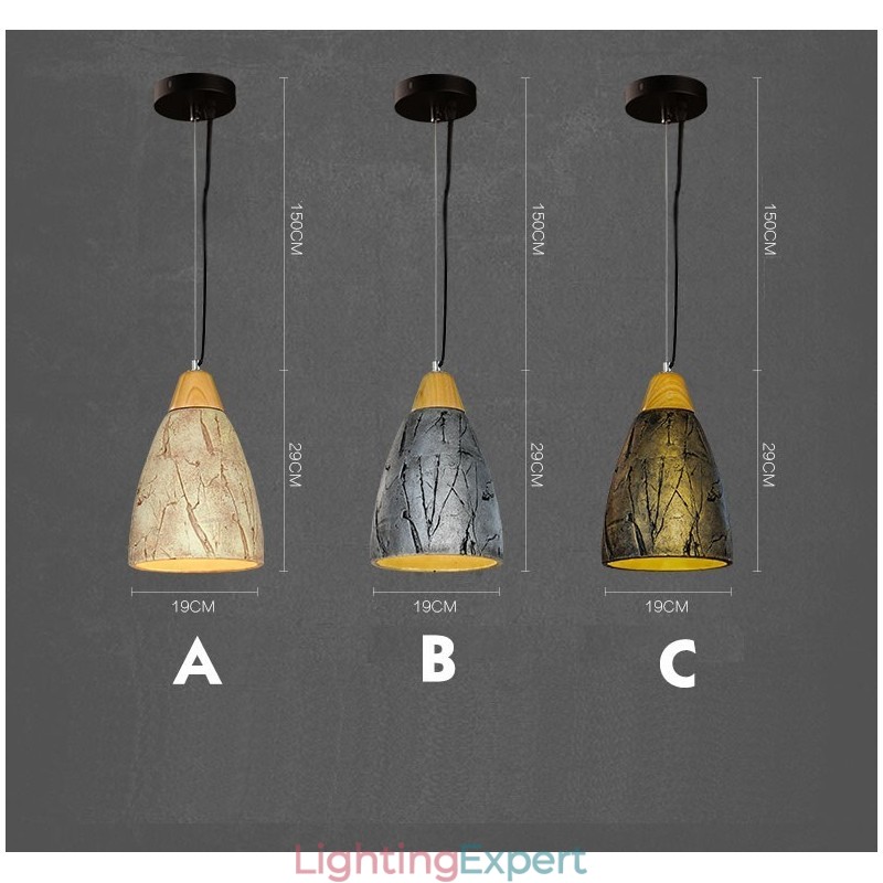 1 Light Cement Modern Contemporary Pendant Light Ceiling Lamp