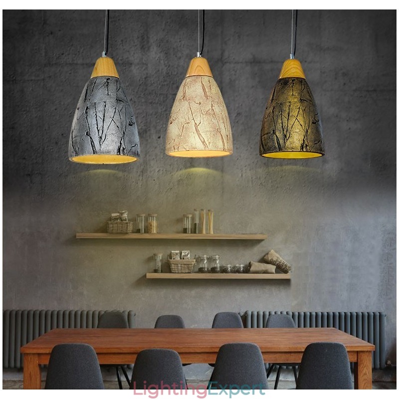 1 Light Cement Modern Contemporary Pendant Light Ceiling Lamp