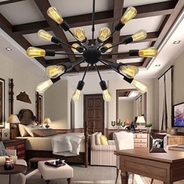 North American Style Minimalist Radial 18 Light Chandelier
