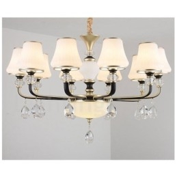Modern Contemporary Retro Luxury Crystal Pendant Lamp Chandelier with Glass Shade
