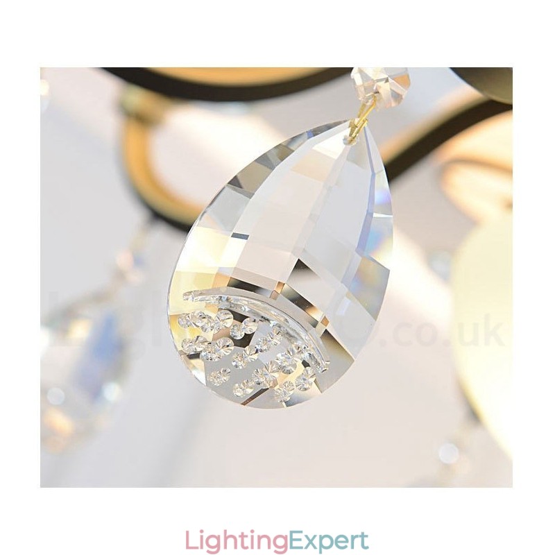 Modern Contemporary Retro Luxury Crystal Pendant Lamp Chandelier with Glass Shade