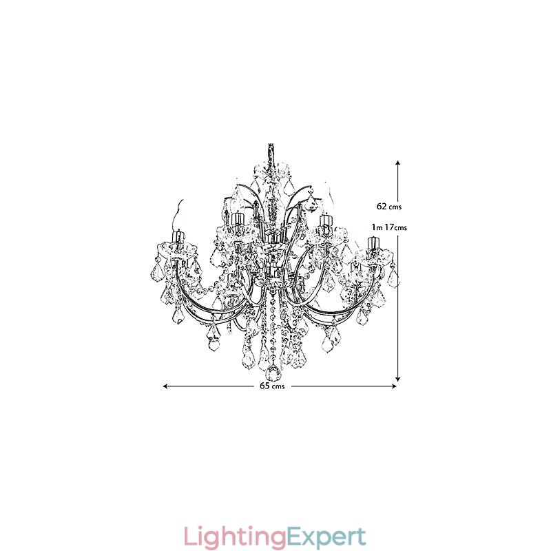 Elegant Crystal Chandelier with 8 Lights