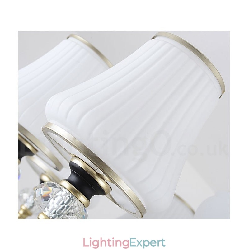 Modern Contemporary Retro Luxury Crystal Pendant Lamp Chandelier with Glass Shade