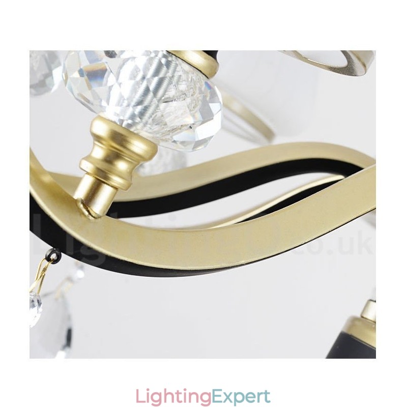Modern Contemporary Retro Luxury Crystal Pendant Lamp Chandelier with Glass Shade