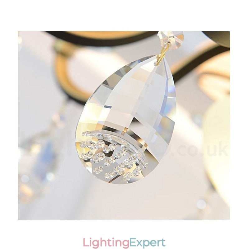 Modern Contemporary Retro Luxury Crystal Pendant Lamp Chandelier with Glass Shade