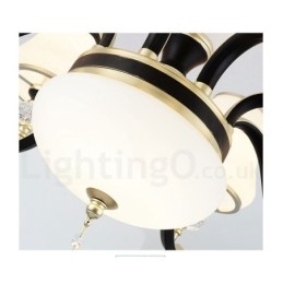 Modern Contemporary Retro Luxury Crystal Pendant Lamp Chandelier with Glass Shade