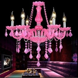 Coffee lamp Project Light Candle Crystal Hanging Lamp Pink
