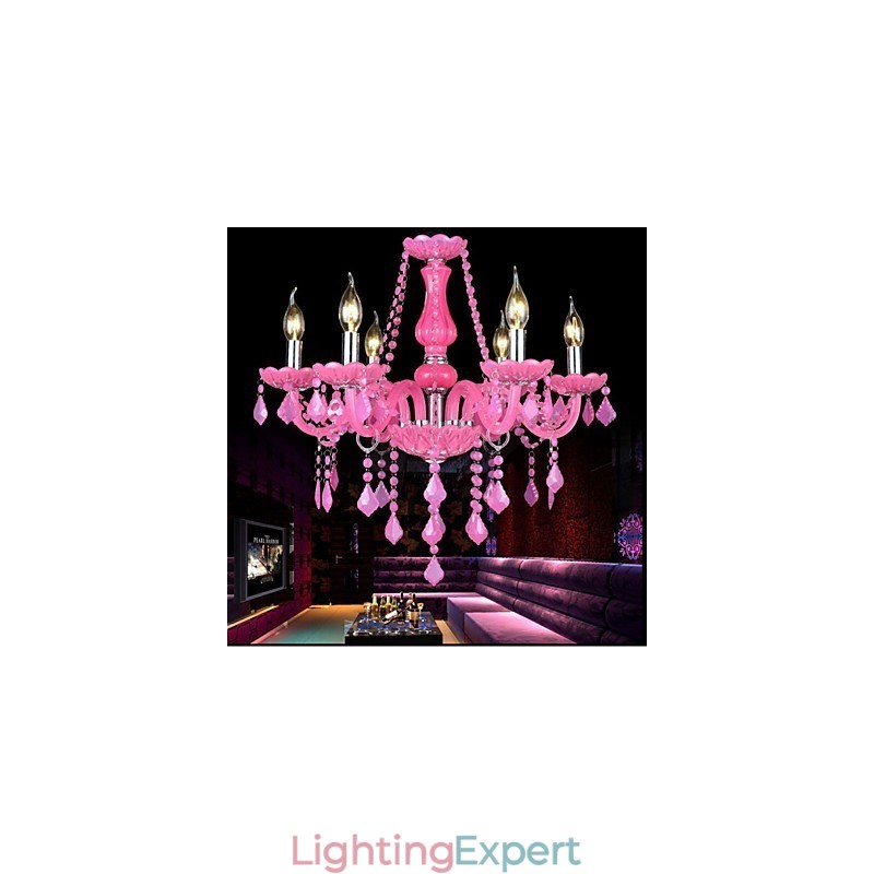 Coffee lamp Project Light Candle Crystal Hanging Lamp Pink
