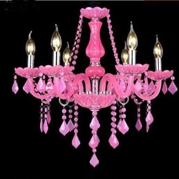 Coffee lamp Project Light Candle Crystal Hanging Lamp Pink