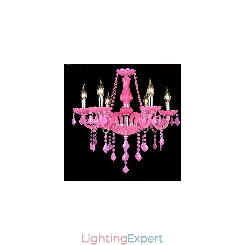 Coffee lamp Project Light Candle Crystal Hanging Lamp Pink