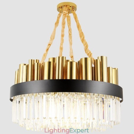 Modern Contemporary 16 Light Steel Pendant Light with Crystal Shade Modern Contemporary 16 Light Steel Pendant Light with Crystal Shade