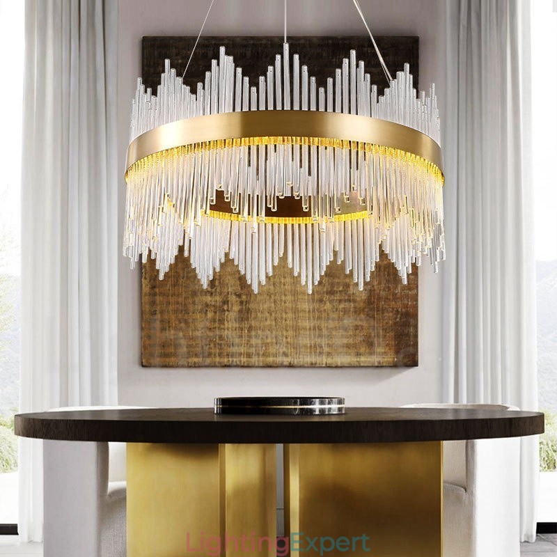 Modern Contemporary Light Steel Pendant Light with Glass Shade
