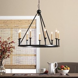 Country Mini Style Painting Metal Chandelier