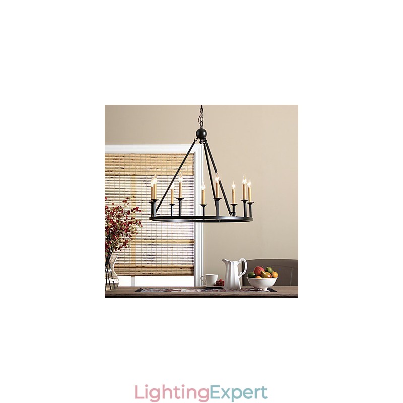 Country Mini Style Painting Metal Chandelier