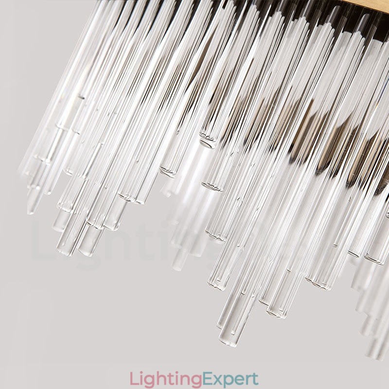 Modern Contemporary Light Steel Pendant Light with Glass Shade