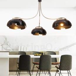 Modern Contemporary 3 Light Steel Chandelier with Acrylic Shade
