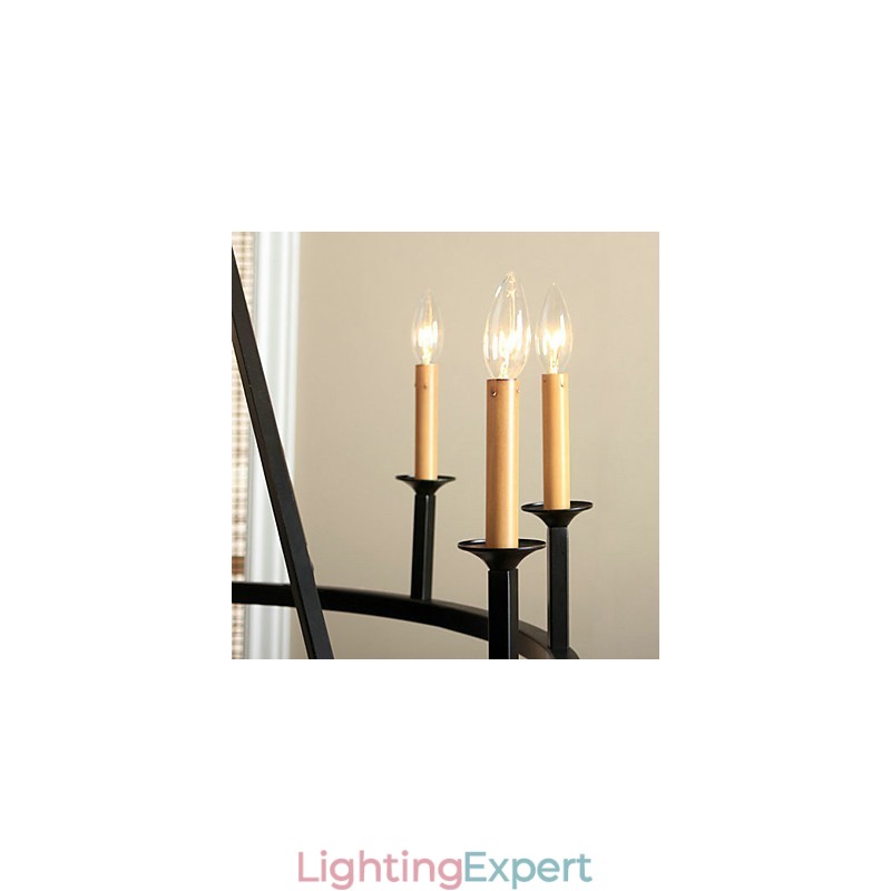 Country Mini Style Painting Metal Chandelier