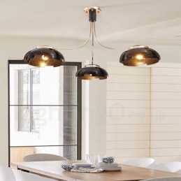 Modern Contemporary 3 Light Steel Chandelier with Acrylic Shade