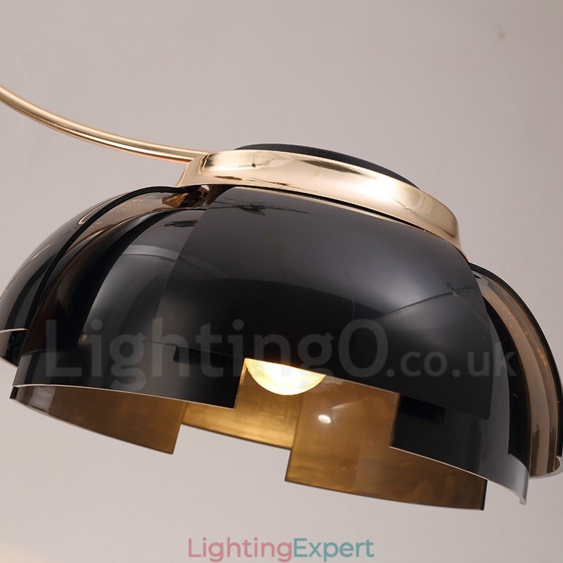 Modern Contemporary 3 Light Steel Chandelier with Acrylic Shade