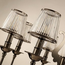 Modern Contemporary 8 Light Steel Chandelier with Acrylic Shade