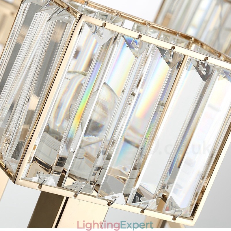 Modern Contemporary 10 Light Steel Pendant Light with Crystal Shade
