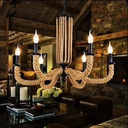 Retro Rope Chandelier Iron lamp
