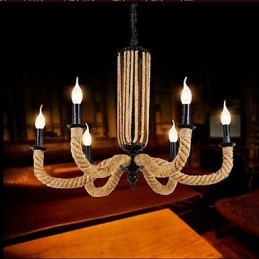 Retro Rope Chandelier Iron lamp