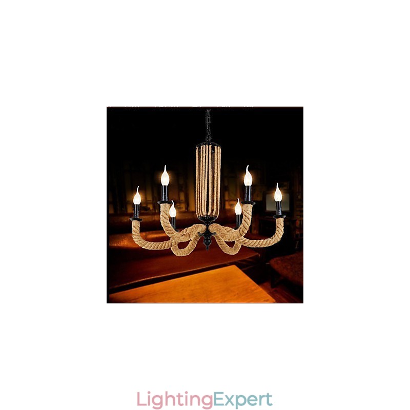 Retro Rope Chandelier Iron lamp
