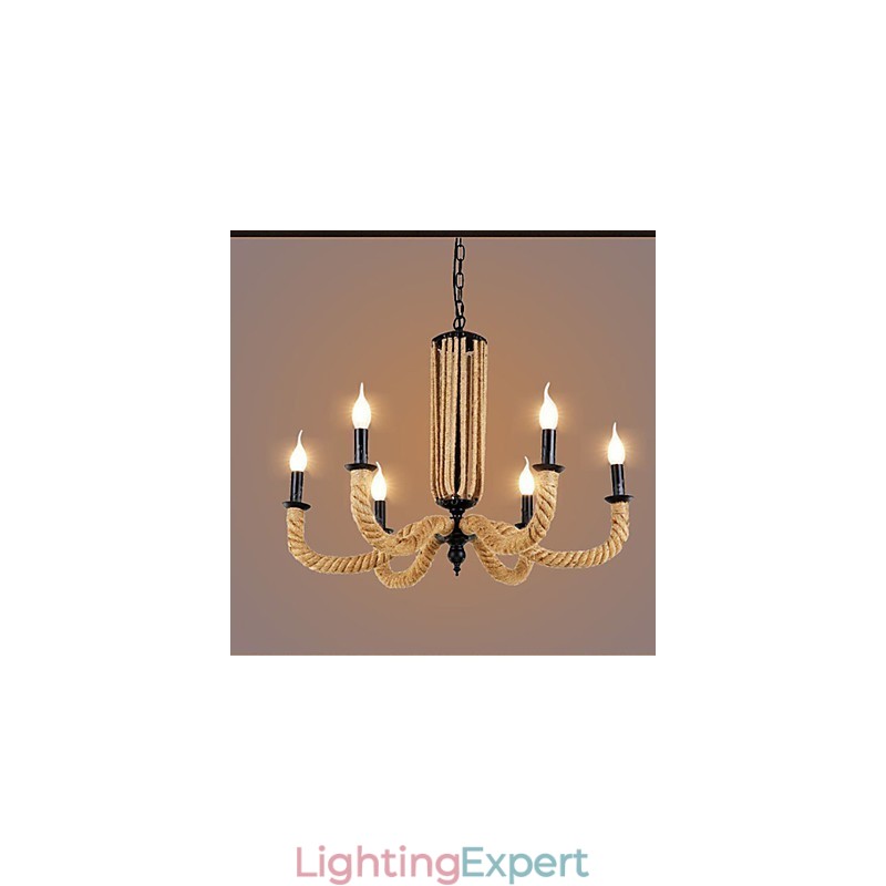 Retro Rope Chandelier Iron lamp