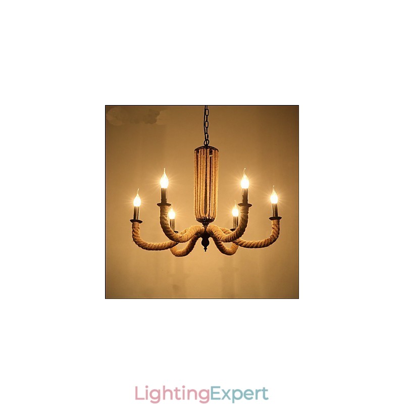 Retro Rope Chandelier Iron lamp