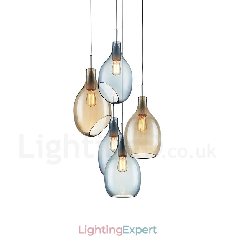 Modern Contemporary 1 Light Glass Pendant Light with Glass Shade