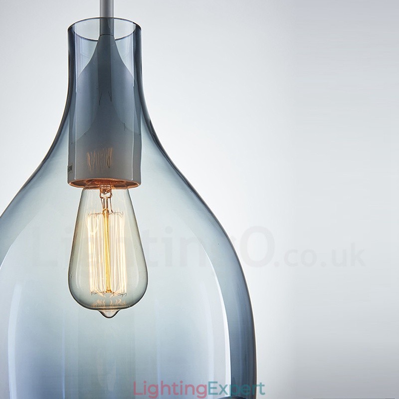 Modern Contemporary 1 Light Glass Pendant Light with Glass Shade