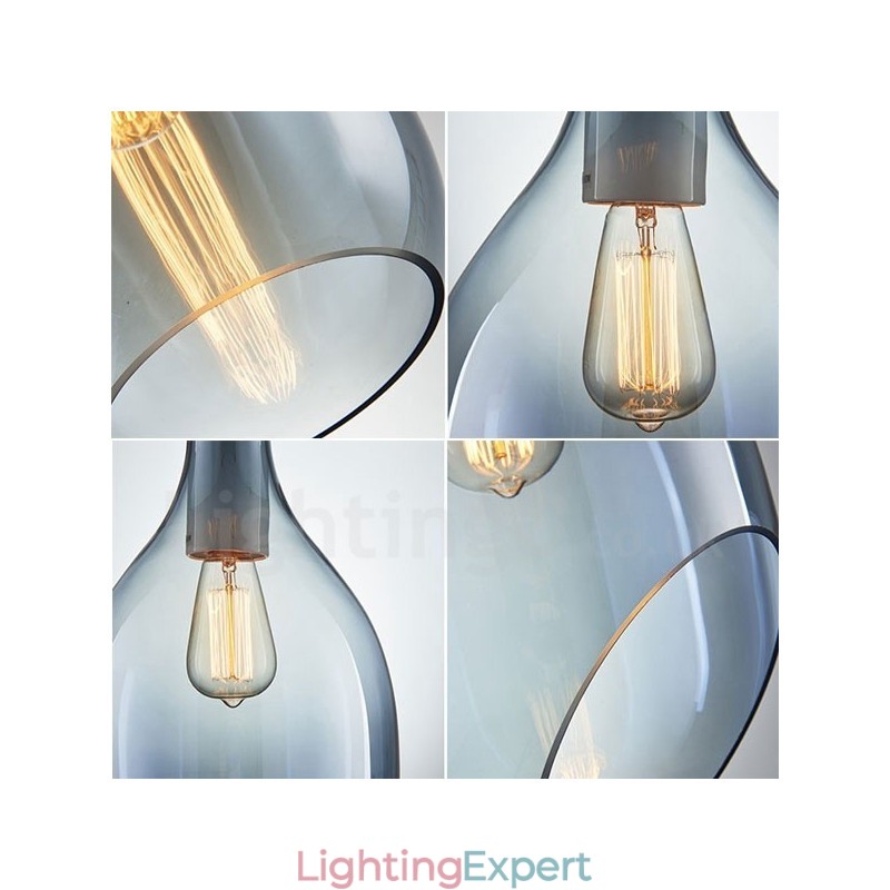 Modern Contemporary 1 Light Glass Pendant Light with Glass Shade