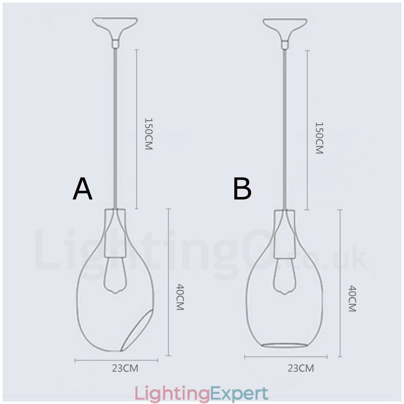 Modern Contemporary 1 Light Glass Pendant Light with Glass Shade