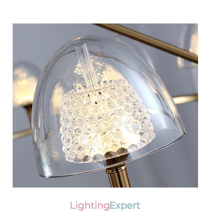 Modern Contemporary 9 Light Metal Chandelier with Acrylic Shade