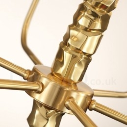 Modern Contemporary 8 Light Brass Chandelier with Glass Shade