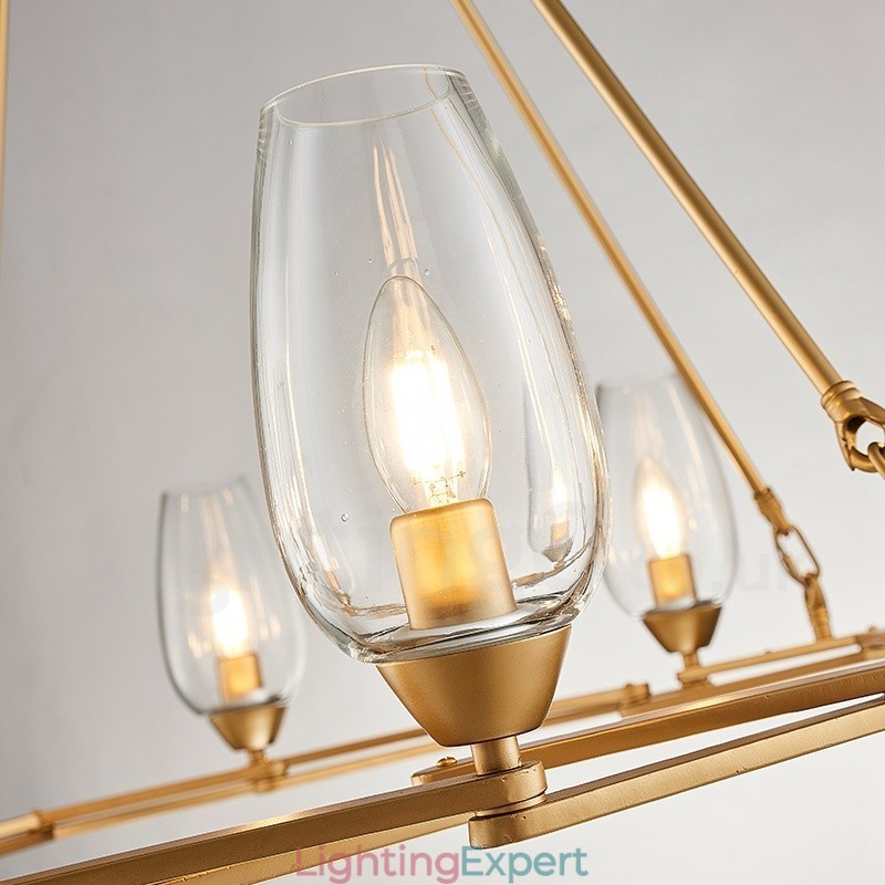 Modern Contemporary 8 Light Steel Pendant Light with Glass Shade