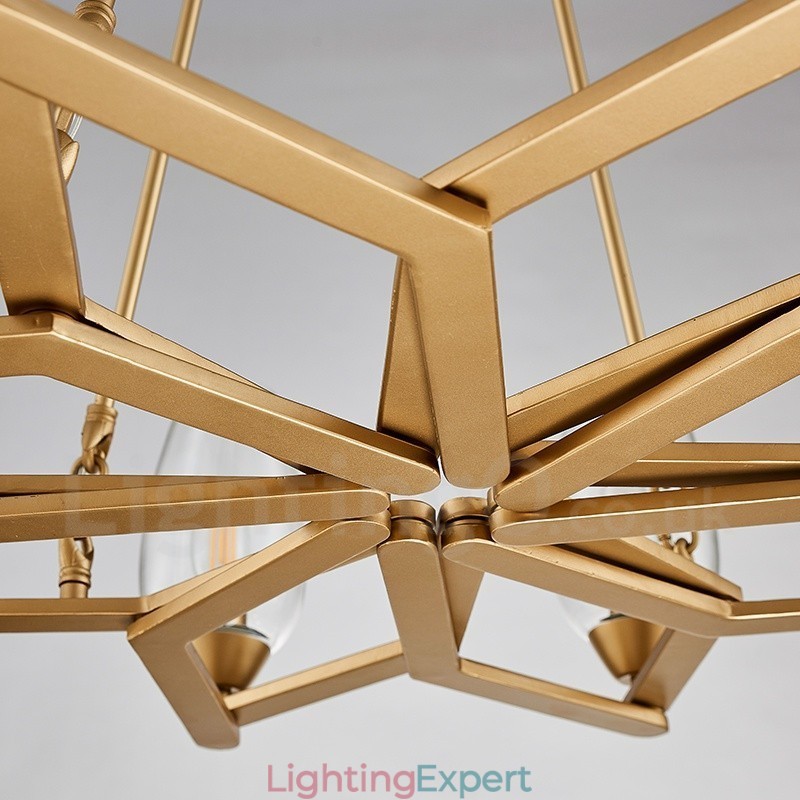 Modern Contemporary 8 Light Steel Pendant Light with Glass Shade