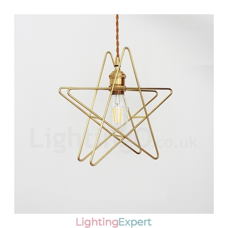 Modern Contemporary 1 Light Brass Pendant Light with Shade