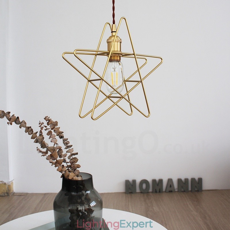 Modern Contemporary 1 Light Brass Pendant Light with Shade
