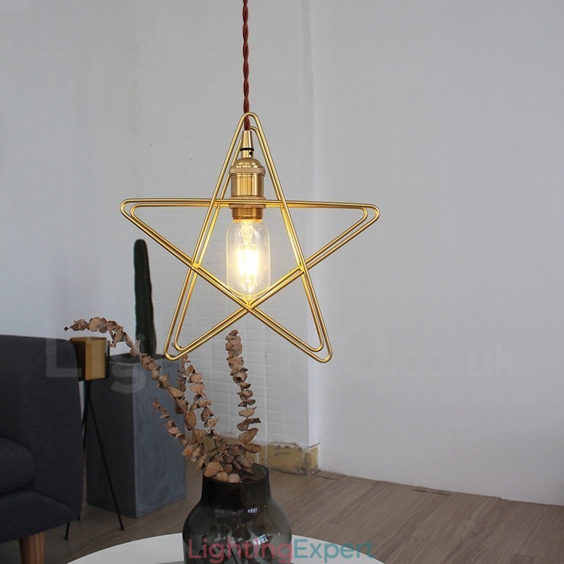 Modern Contemporary 1 Light Brass Pendant Light with Shade