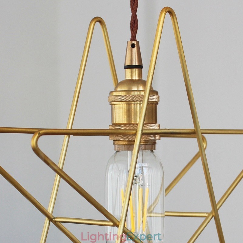 Modern Contemporary 1 Light Brass Pendant Light with Shade