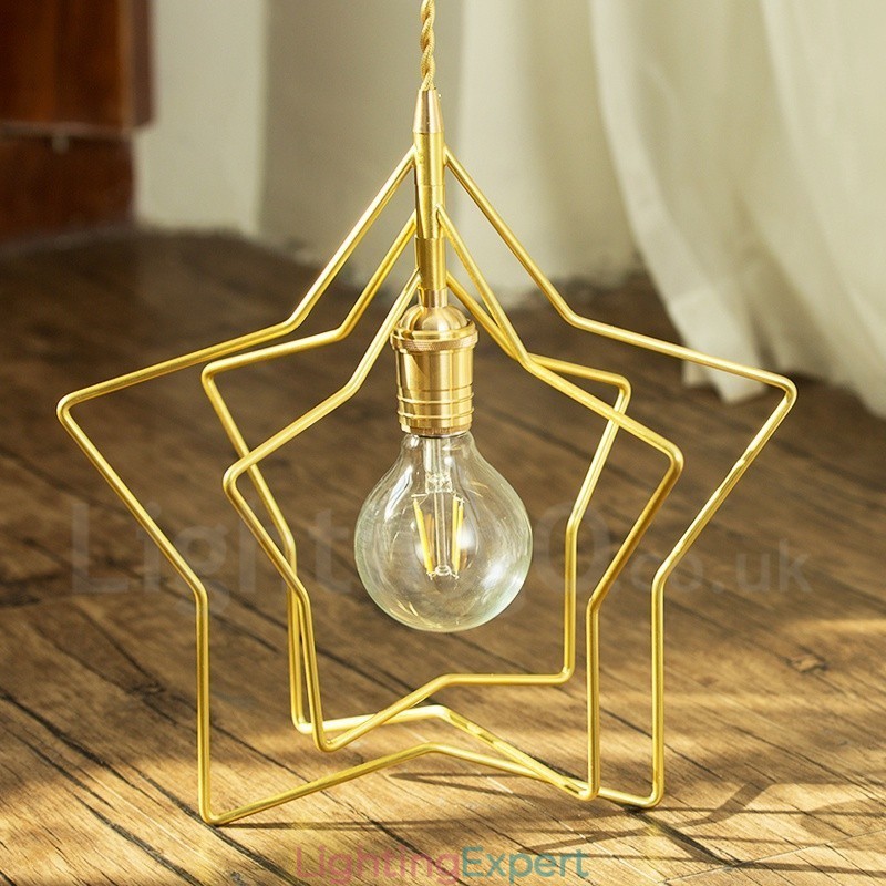 Modern Contemporary 1 Light Brass Pendant Light with Shade