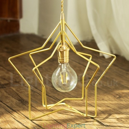 Modern Contemporary 1 Light Brass Pendant Light with Shade