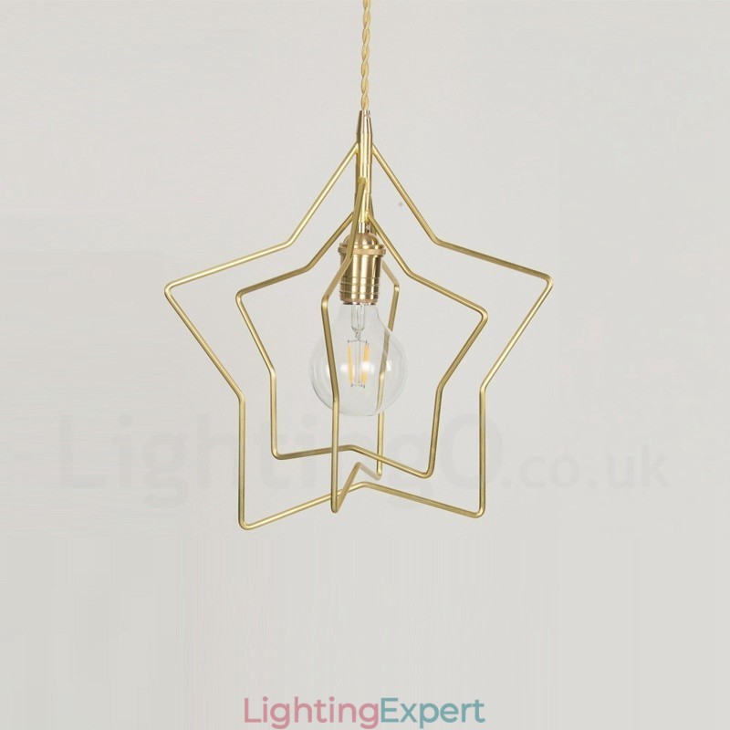 Modern Contemporary 1 Light Brass Pendant Light with Shade