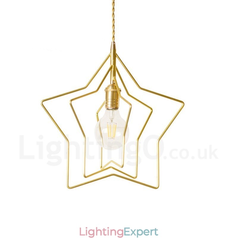 Modern Contemporary 1 Light Brass Pendant Light with Shade