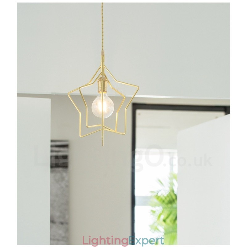 Modern Contemporary 1 Light Brass Pendant Light with Shade