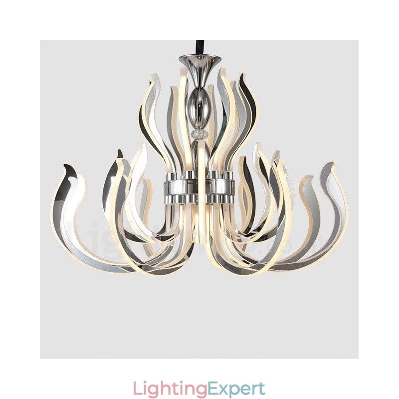Modern Contemporary 24 Light Acrylic Chandelier with Acrylic Shade