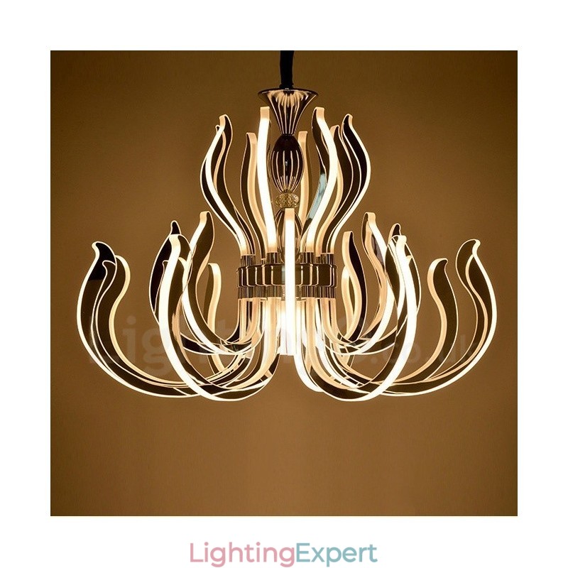 Modern Contemporary 24 Light Acrylic Chandelier with Acrylic Shade